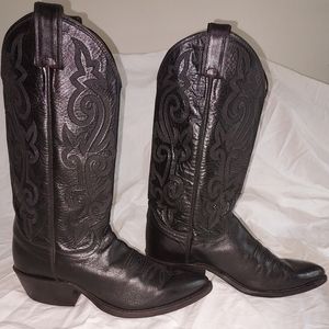 Justin Black Corona LeatherWestern Boots men's